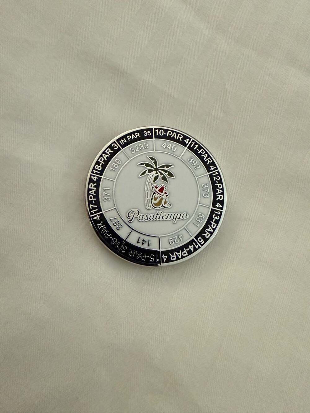 NEW PRG Duo Magnetic Metal & Yardage Golf Ball Marker PASATIEMPO GOLF CLUB